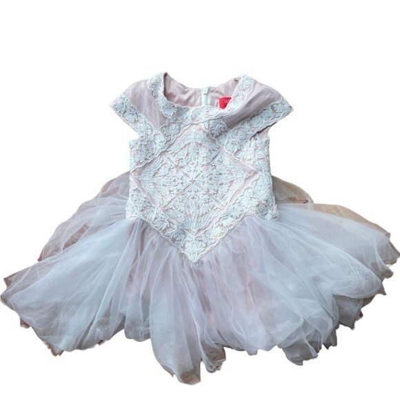 Tadashi Shoji Other - Tadashi Shoji Kids Lace Tutu Dress White Pink Sz 2T Tulle Skirt Fairy Princess